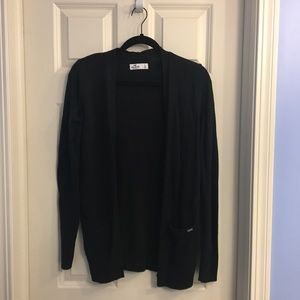 hollister black "boyfriend" cardigan sweater